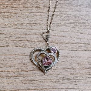 Swarovski pink heart necklace